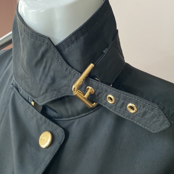LAUREN Ralph Lauren golden logo branded hardware coat jacket black Sz US S - Picture 12 of 17